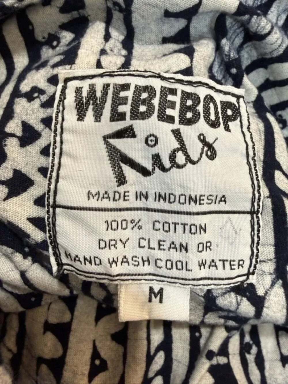 Webebop Kids Jumpsuit Girls M Blue White Patchwork Wide Leg Cotton Boho